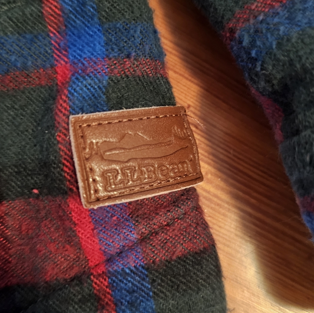 L.L.Bean Flannel Zip Up Hoodie Red Green Blue Plaid Size Medium - Picture 4 of 8